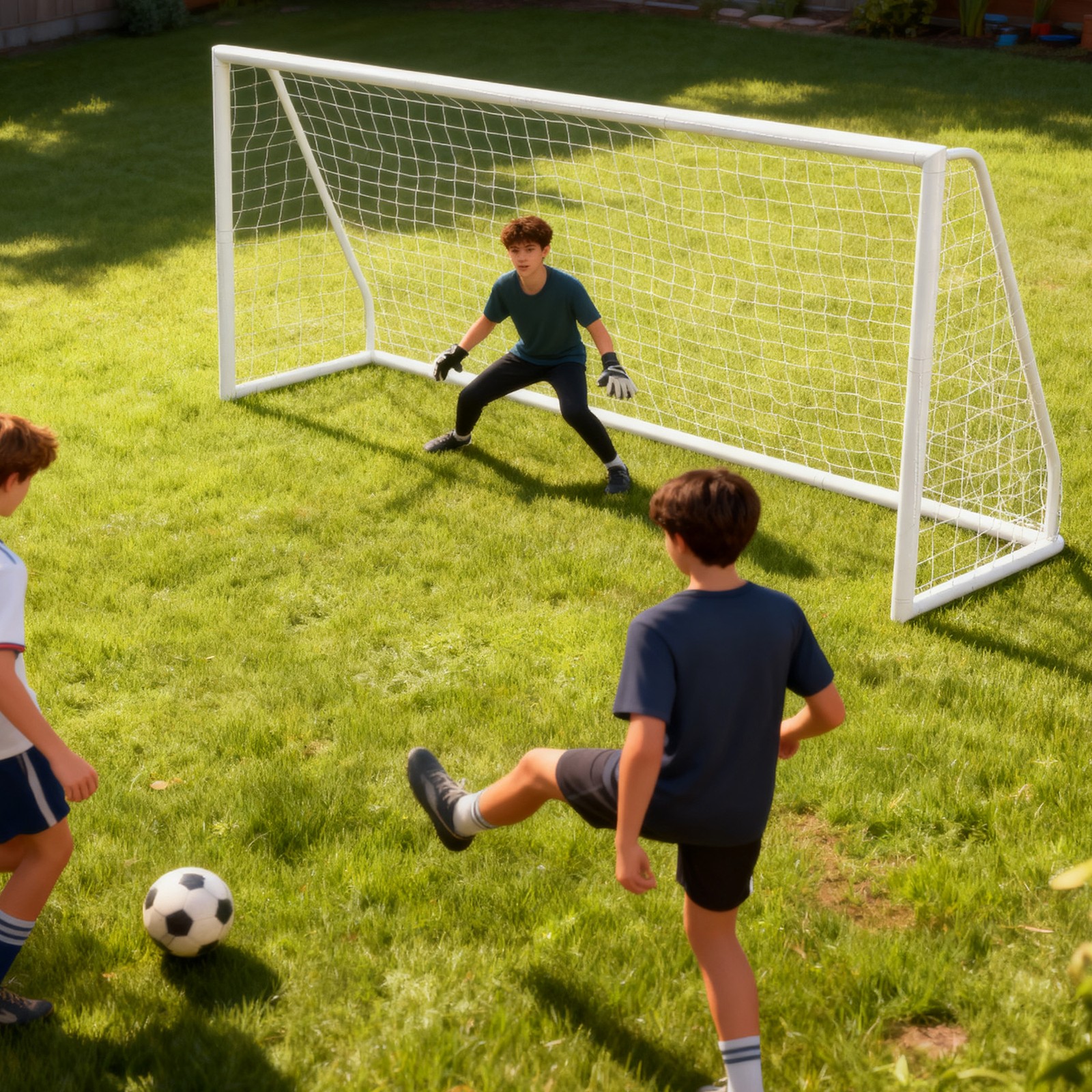 Portable Soccer Goal for Backyard 12x6FT Adults Soccer Net PVC Frame w/Carry Bag