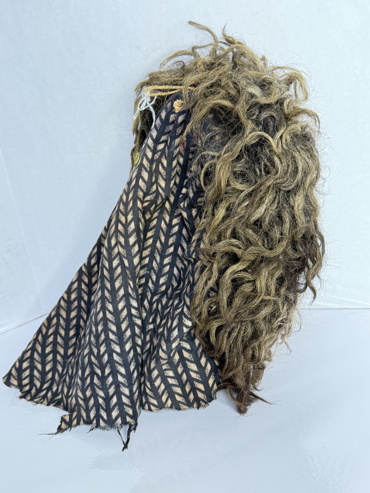 Antique RARE Native American Mask Cherokee Indian Booger FULL Headdress 13"