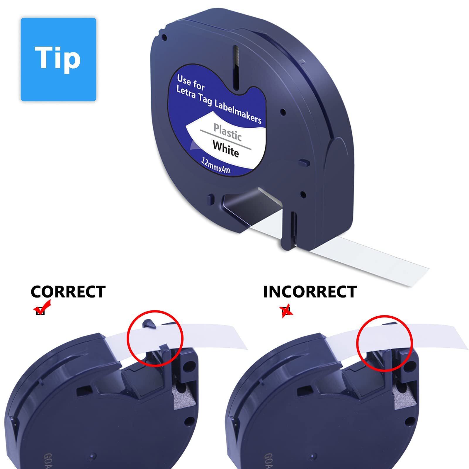 5PK Dymo Letratag Refill 91331 91330 White Plastic Label Tape 12mm LT-100H 1/2"