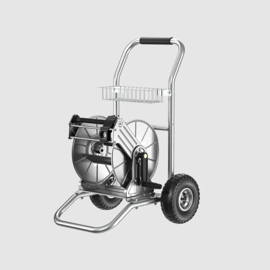 Giraffe Tools Stainless Steel Garden Hose Reel Cart 200ft
