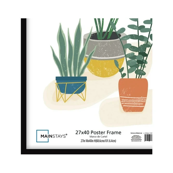Mainstays Poster Frame 27x40 Inch, Black Wall Decor Display