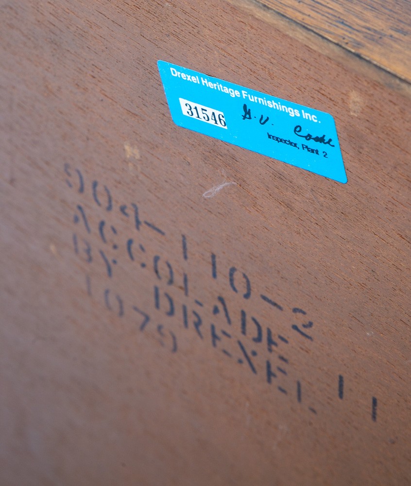 Mid Century Modern Credenza Dresser Drexel 6 Drawer Brass Handles Accolade Mcm