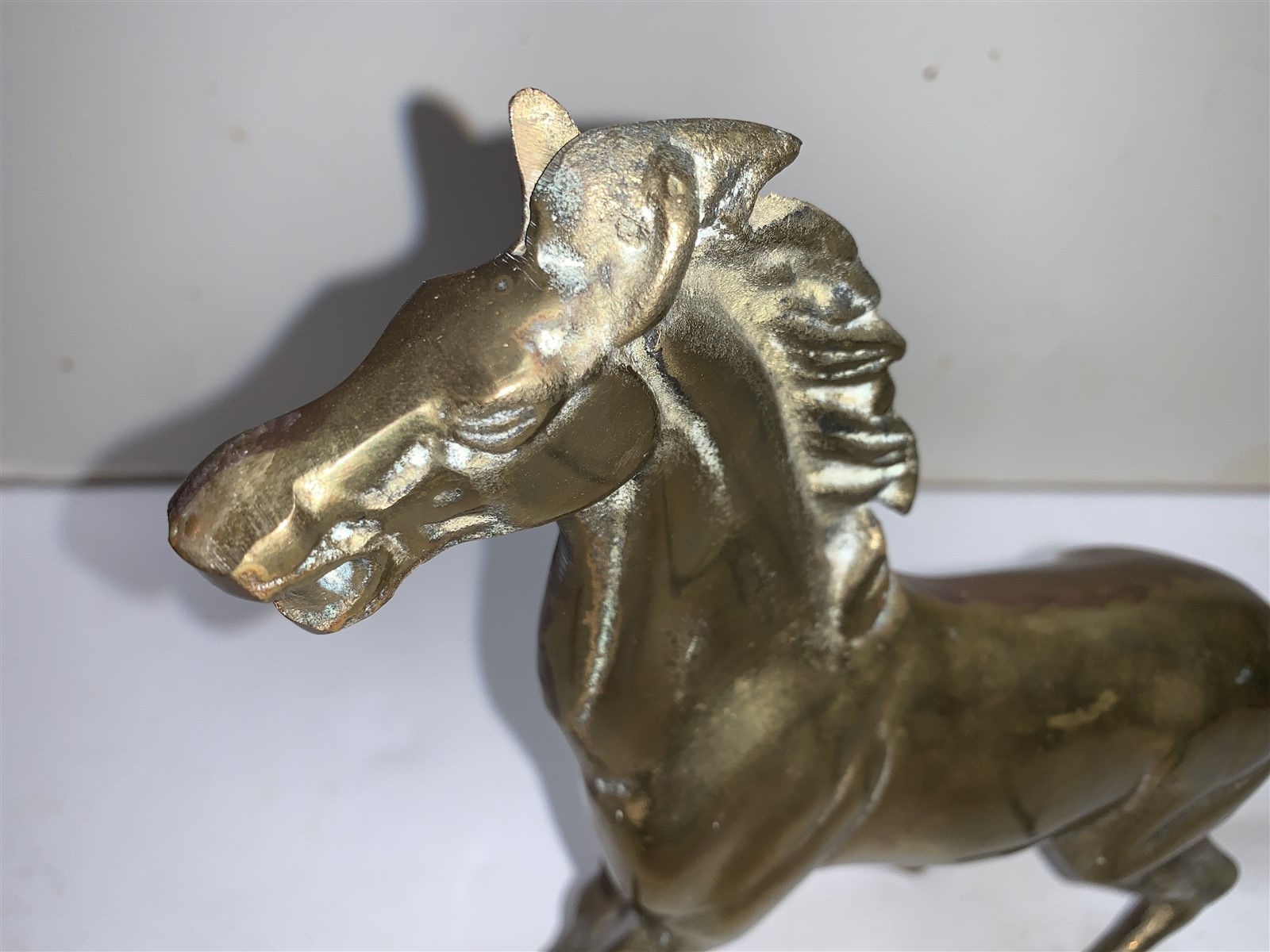 Brass Horse 7 1/2 in Figurine Statue Equestrian Stallion