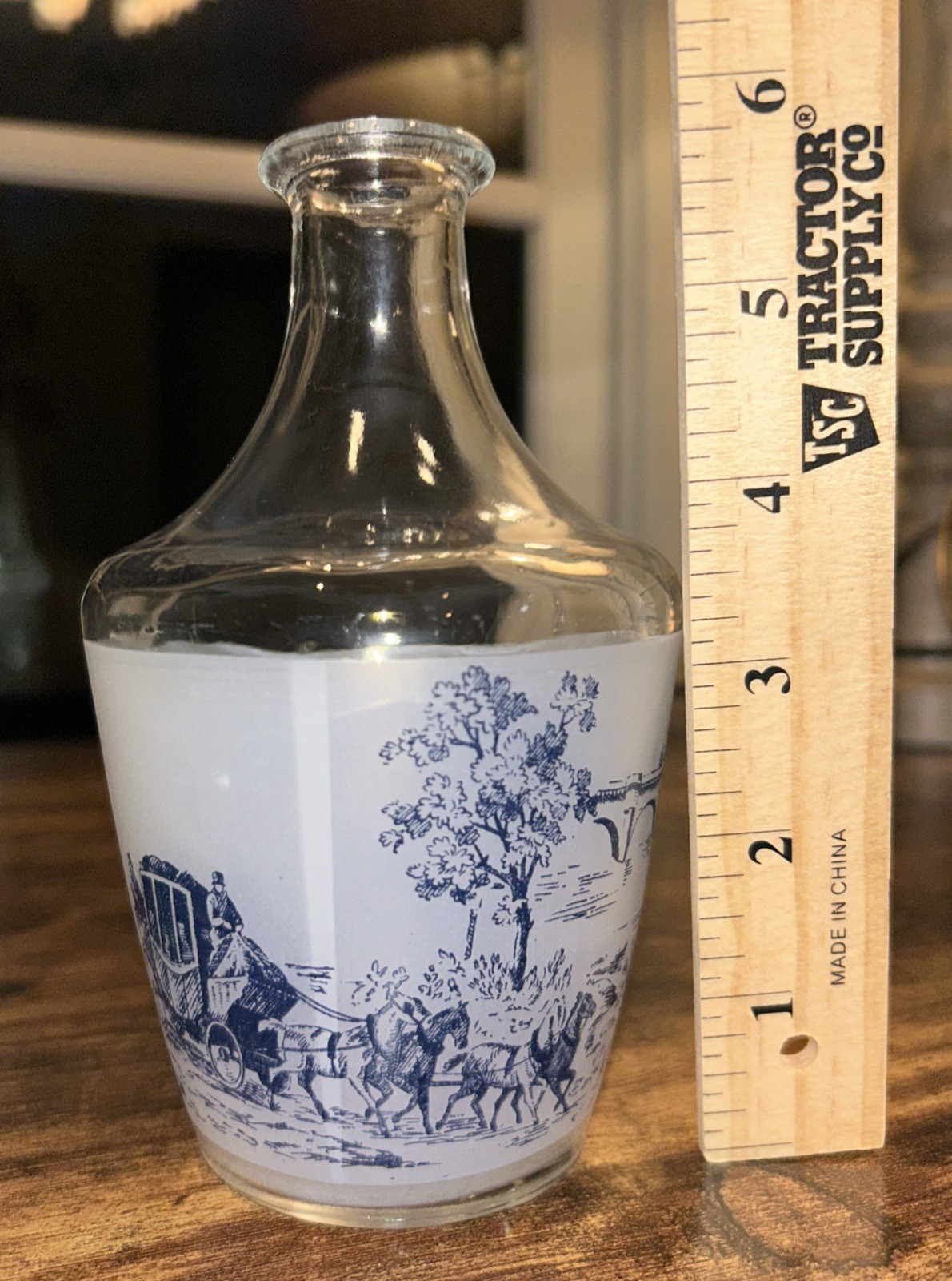 VTG VERRERIE CRISTALLERIE D'ARQUES FRANCE LIQUOR DECANTER Stagecoach River Scene