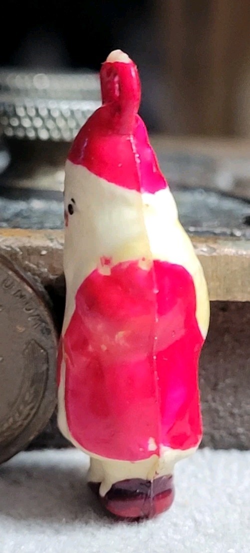 Vintage Celluloid Puffy Santa Claus Charm Prize Jewelry