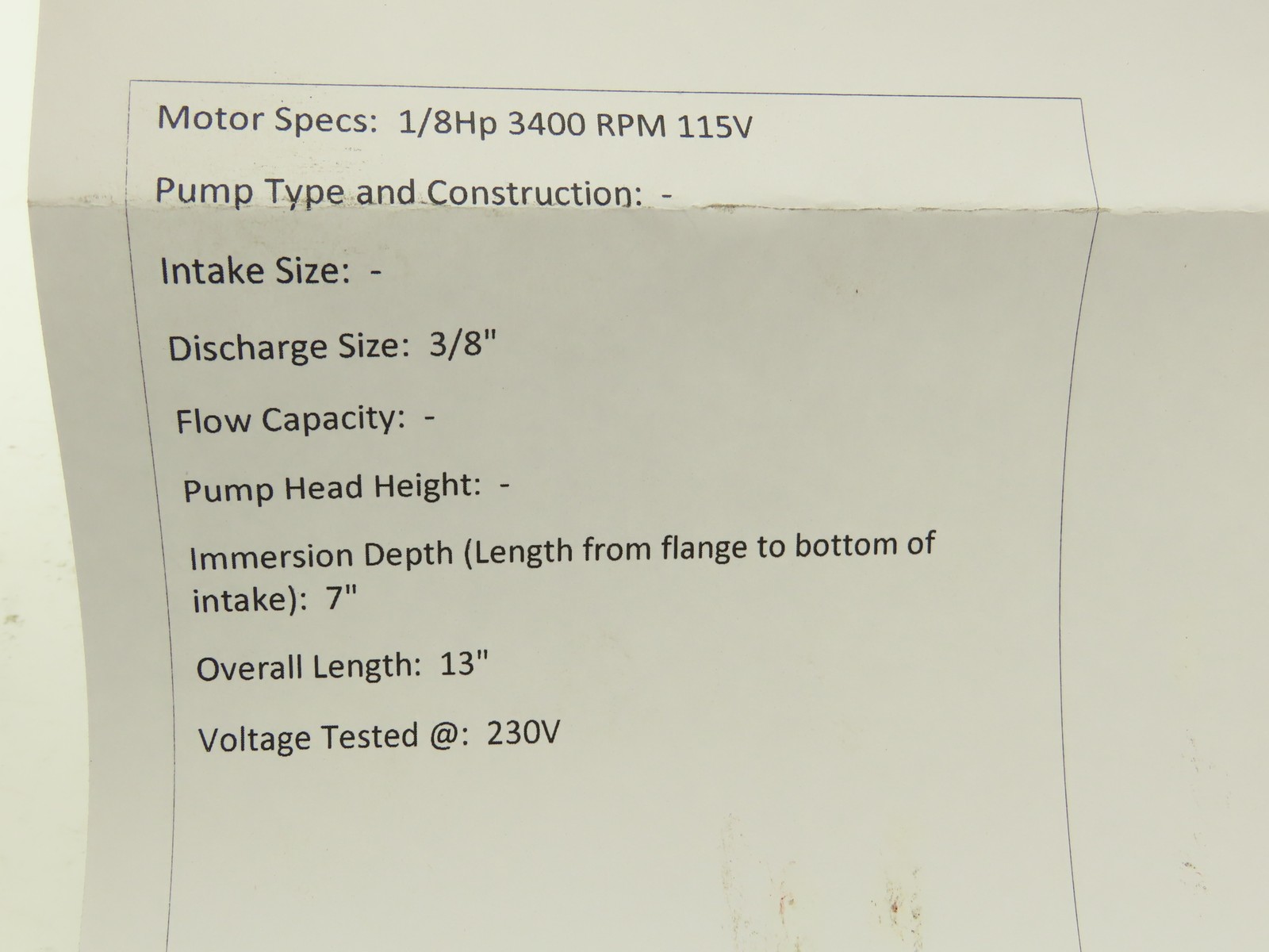 Large Harbor DV0818 Vertical Coolant Oil Pump 1/8Hp 115V 1PH 3/8" Outlet