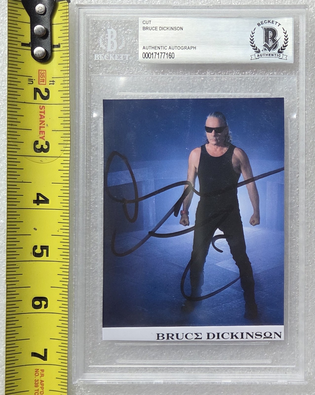 BRUCE DICKINSON SIGNED BECKETT BAS COA AUTOGRAPHED SLABBED MUSIC IRON MAIDEN