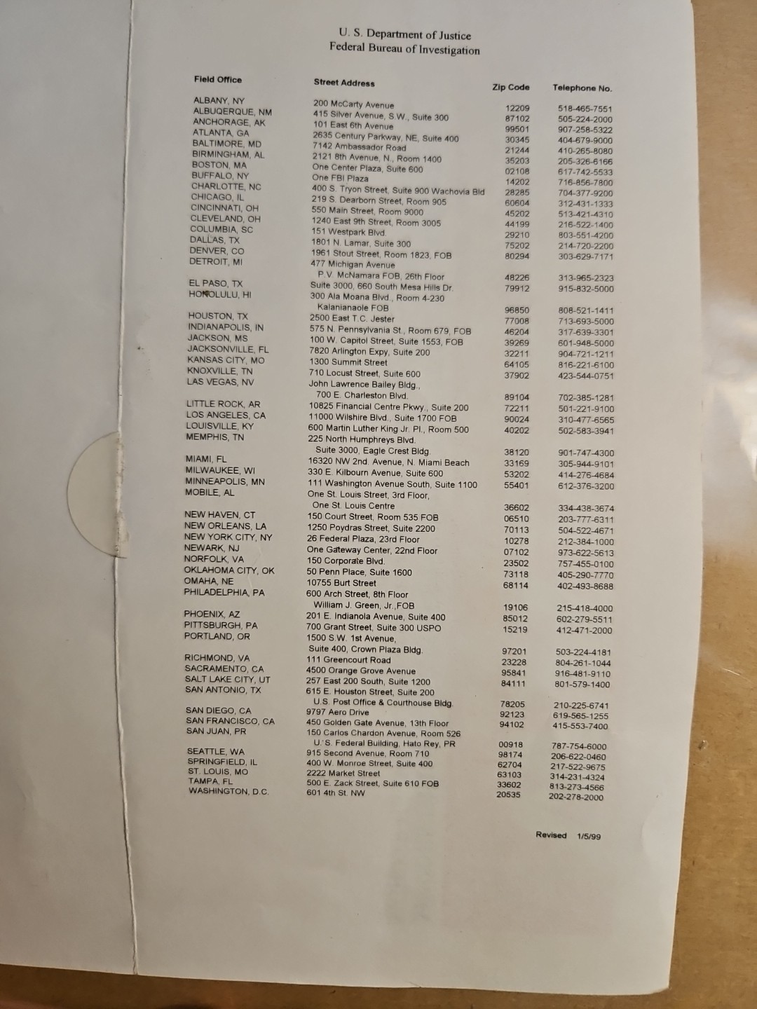 Original USAMA BIN LADEN FBI wanted Poster 3-29-99