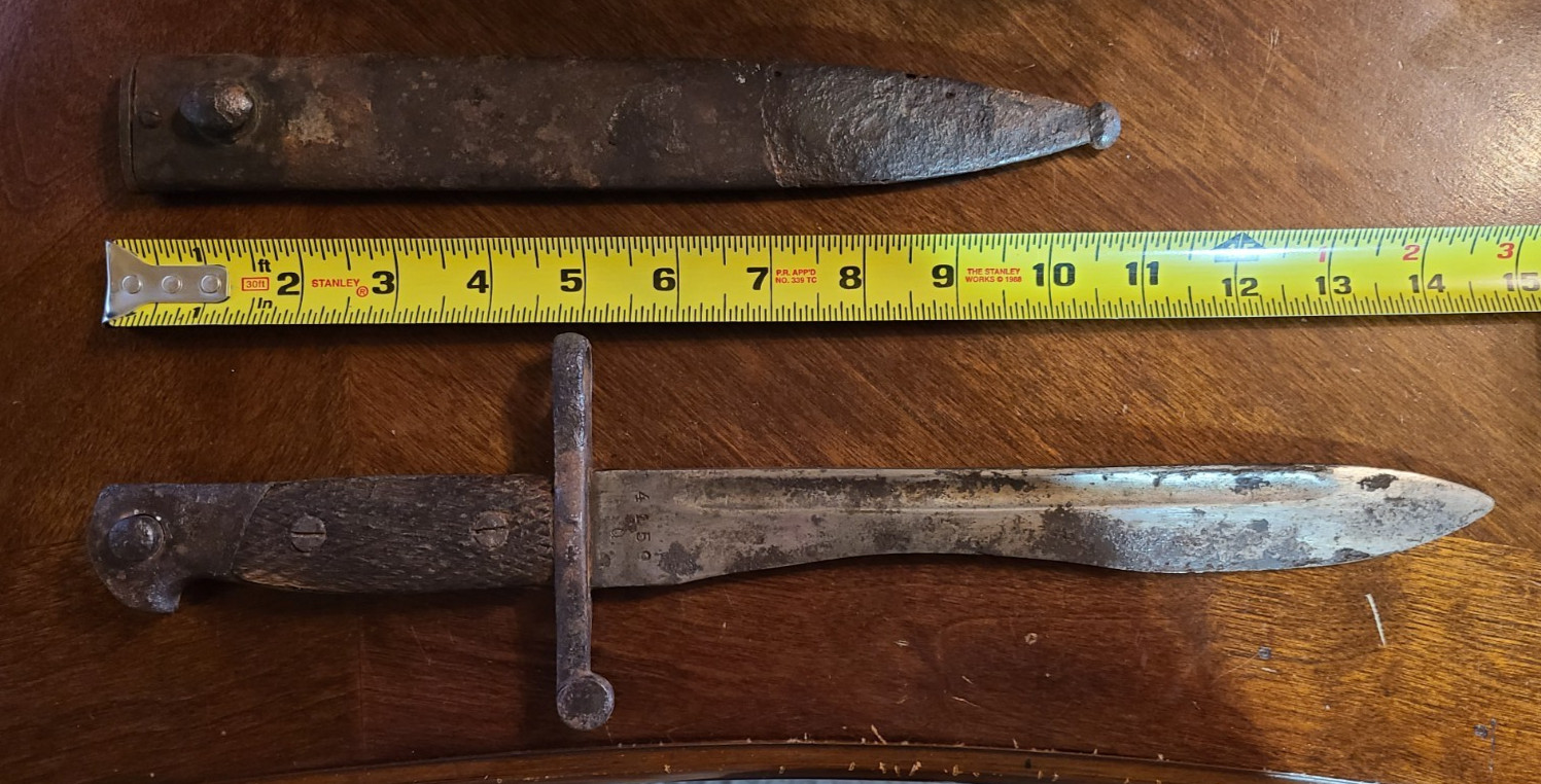 Toledo Spain WW1 WW2 Bolo Bayonet Complete But Rough For Restoration