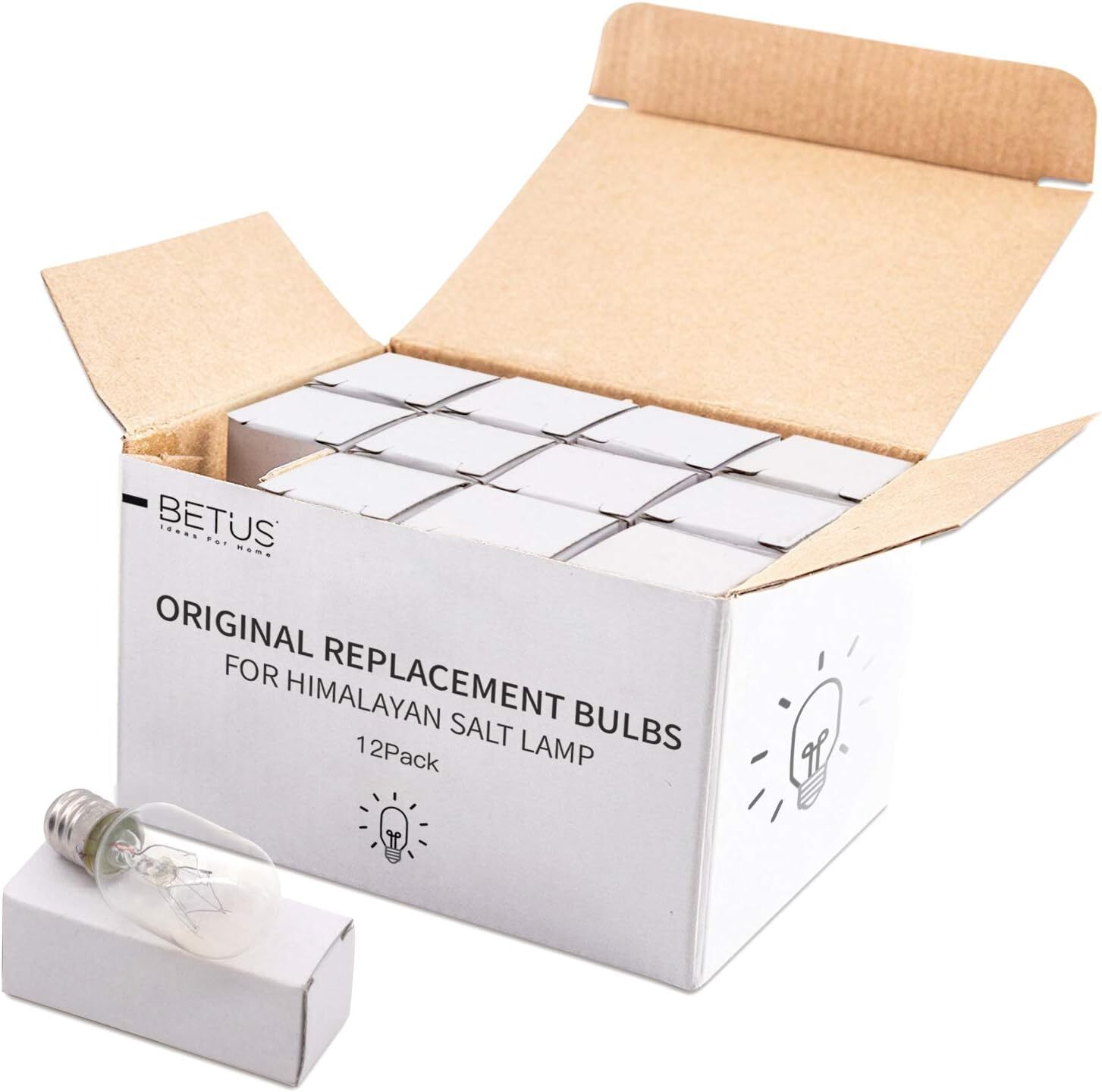 Betus 12Pcs Original Replacement Long Lasting 15 Watt Warm White Salt Lamp Bulb
