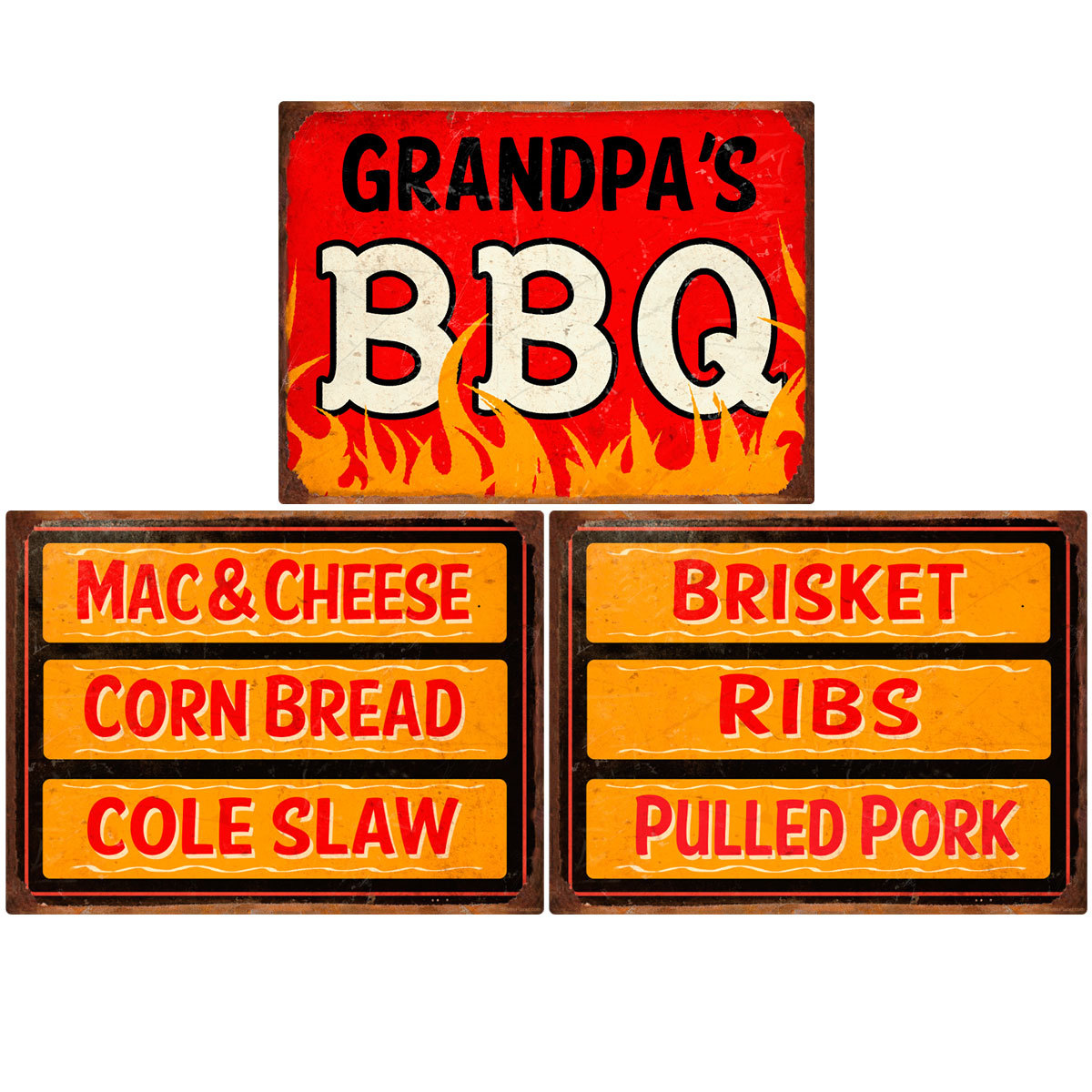 Grandpas BBQ Southern Sides Menu Wall Decal Set 12 x 16 Kitchen Decor