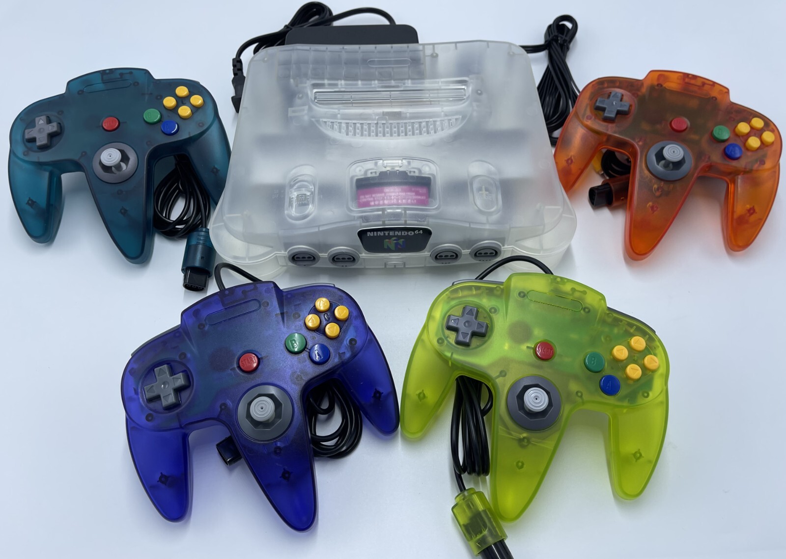 Choose CUSTOM COLOR Nintendo 64 Console + Up to 4 Controllers + Cords! N64! WOW
