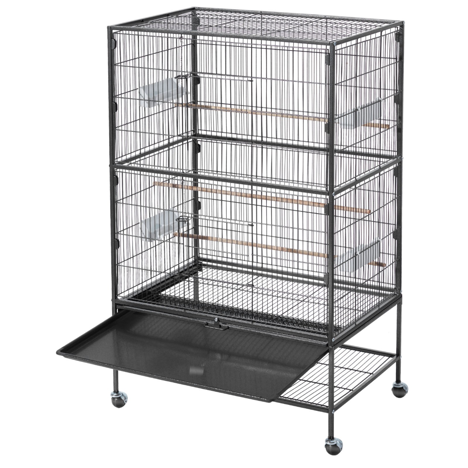 Uimoso Bird Flight Cage 31.5 x 20.5 x 52 inch Wrought Iron with Perches
