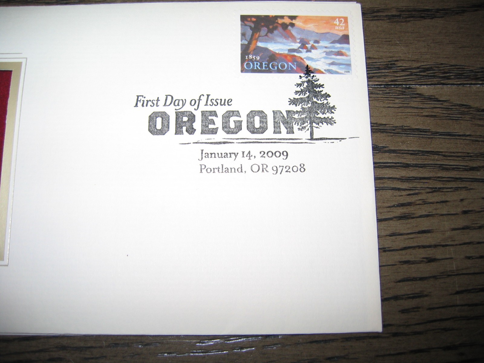 2009 Oregon Statehood Replica Golden Cover Stamp