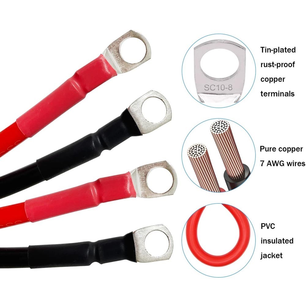 Battery Jump Post Kit Waterproof Remote Battery Jumper Terminals W/Cable & Mount