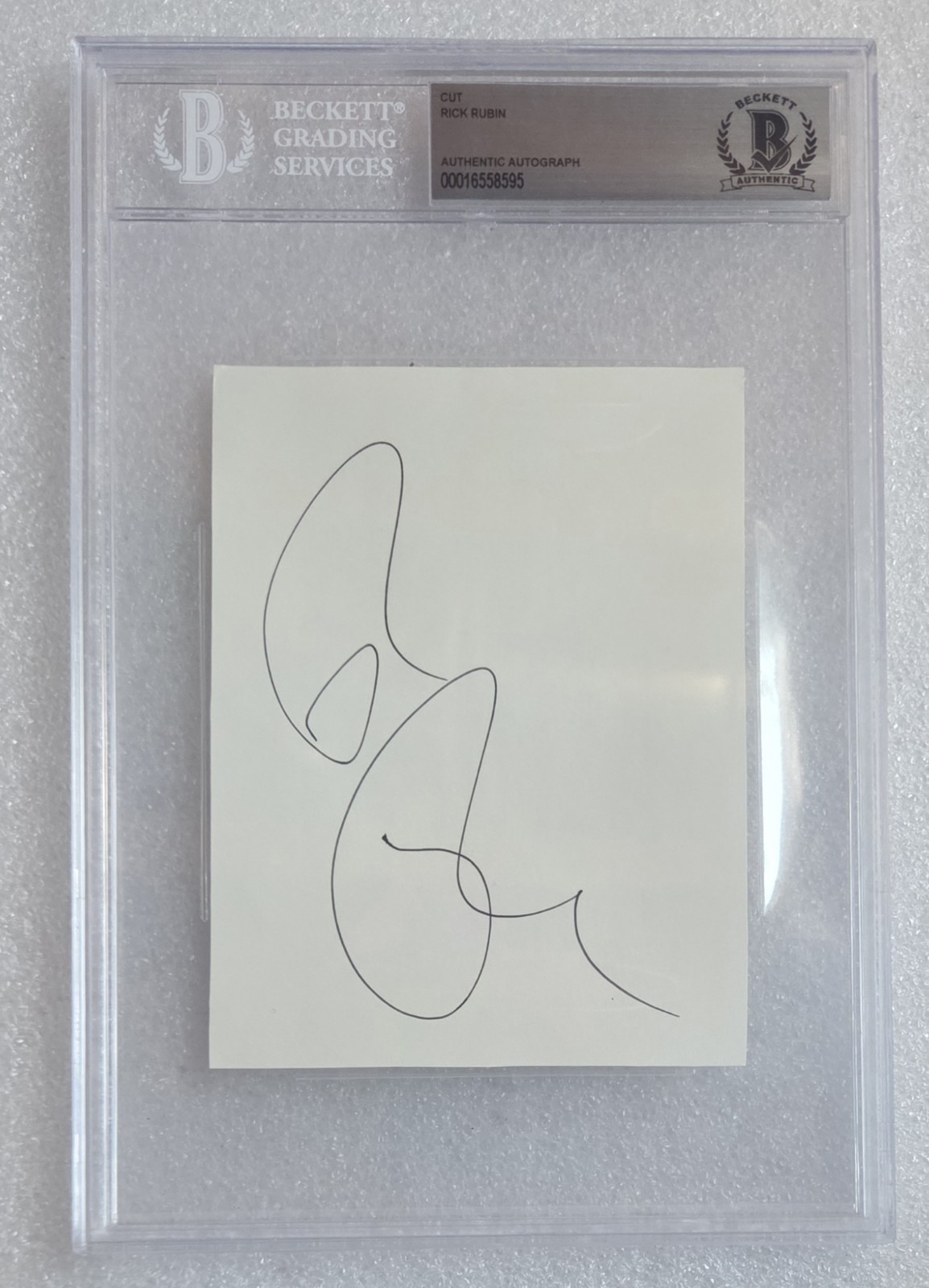 RICK RUBIN SIGNED BECKETT BAS COA AUTOGRAPHED SLABBED SLAB PRODUCER DEF JAM