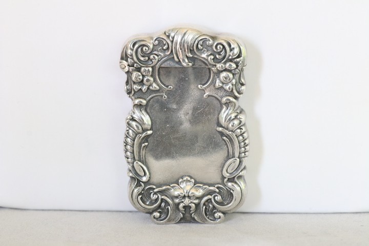 RARE AMERICAN MADE KERR STERLING SILVER 2 CHERUBS & GROTESQUE FACE MATCH SAFE
