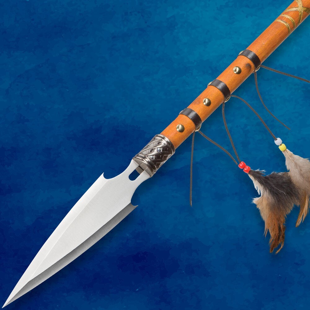Double Pointed Native Style Spear, Stainless Steel, New