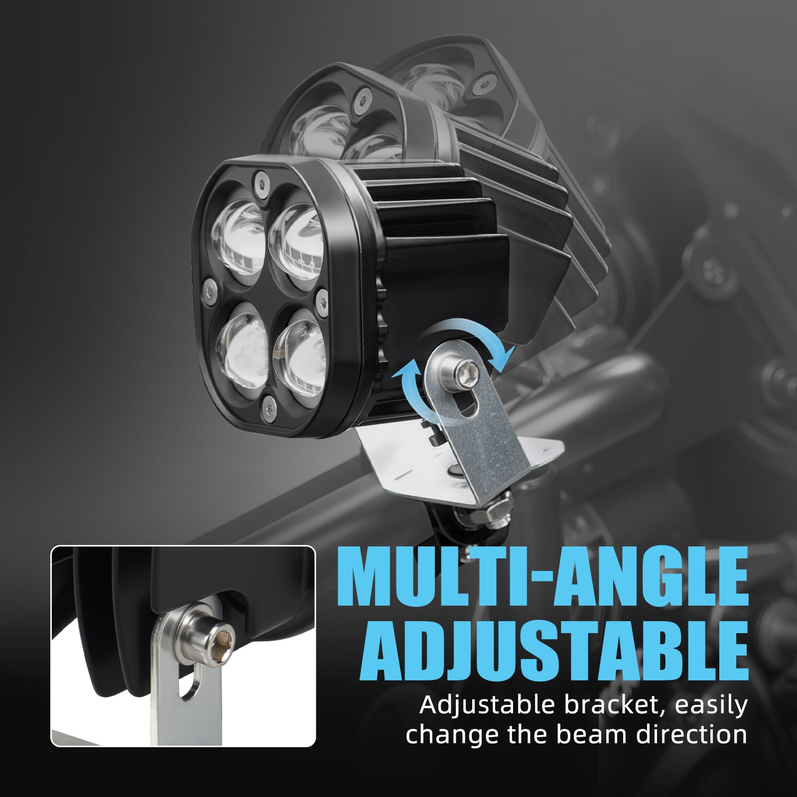 1" Front Bumper Spot LED Work Light Pods For Yamaha Tenere 700 XTZ700 2019-2024