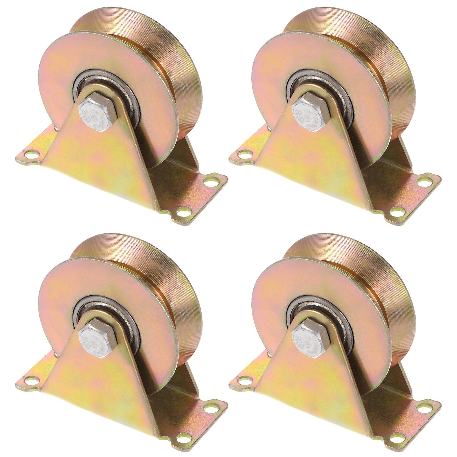 4 Pcs 3" V Groove Rigid Caster Wheel For GARAGE DOOR 1102 lbs Capacity/Wheel