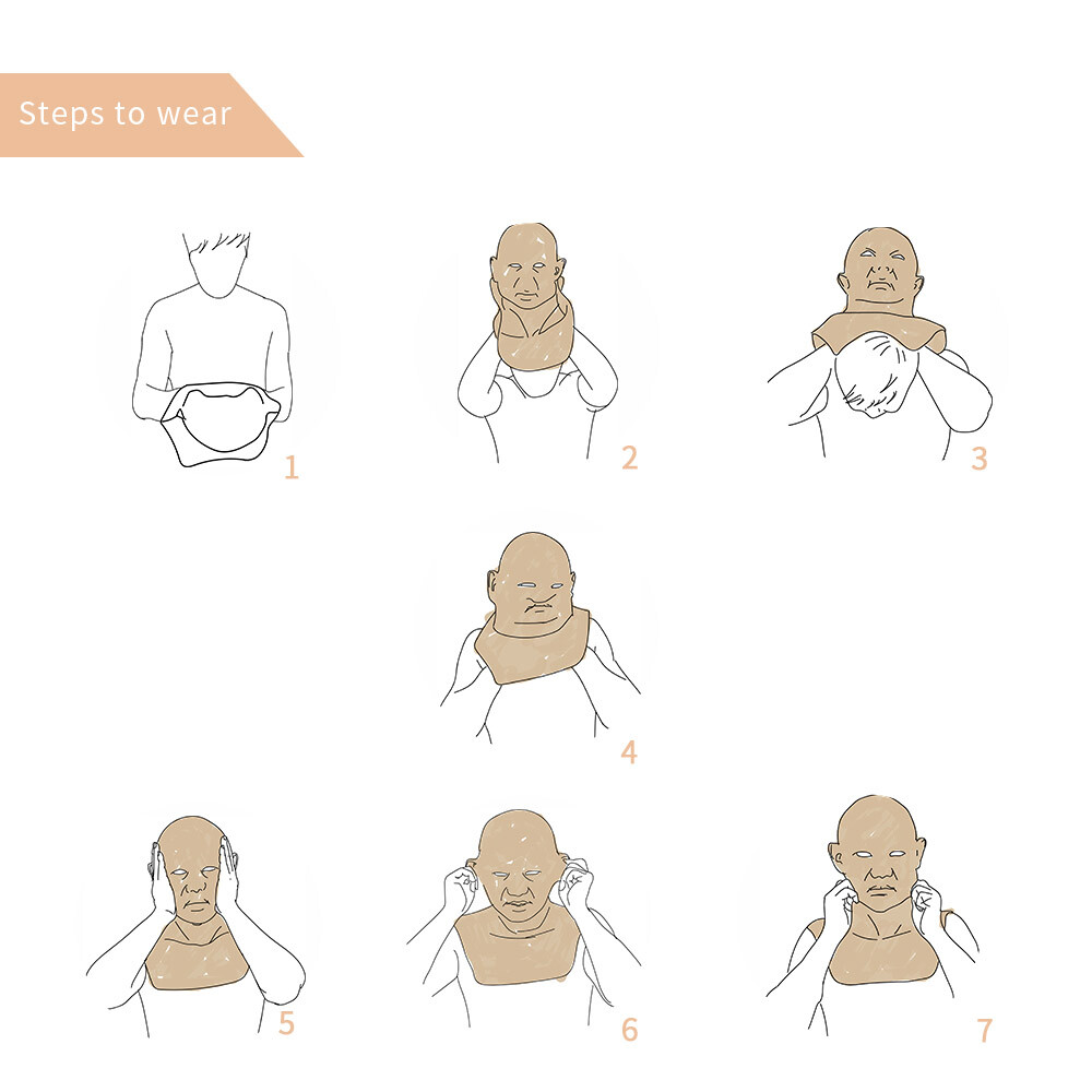 Dokier Silicone Male Hood Headgear Masquerade Lifelike Full Head Party Props