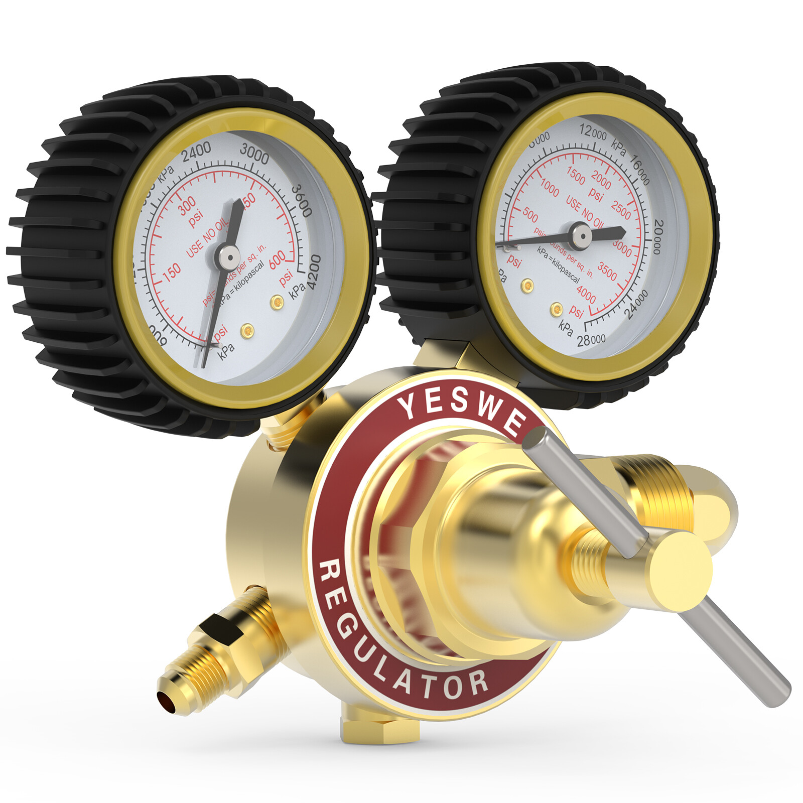 Nitrogen Regulator, 0-600 PSI, 0-4000PSI Output Pressure,CGA580 Inlet Connection