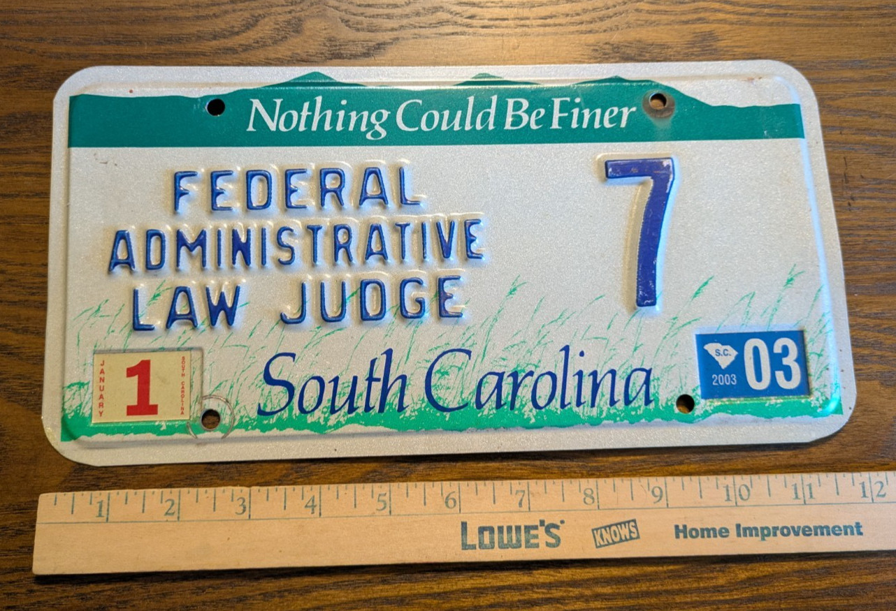 Used - South Carolina Federal Judge License Plate - SC