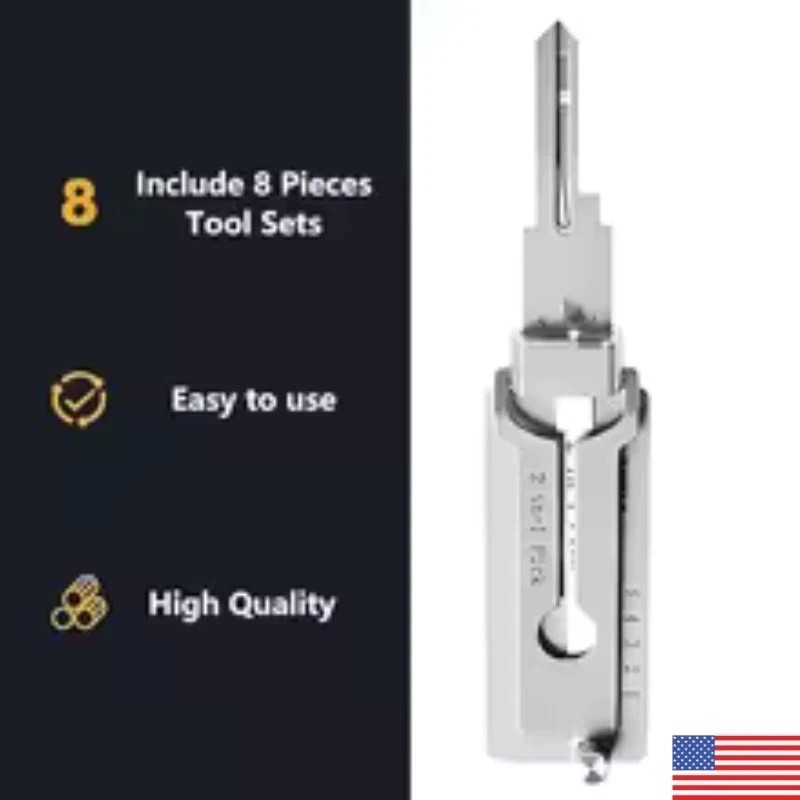 Hook And Pickup Tool Kit 2 In 1 Portable Lock Picking Set Ergonomic Handle**