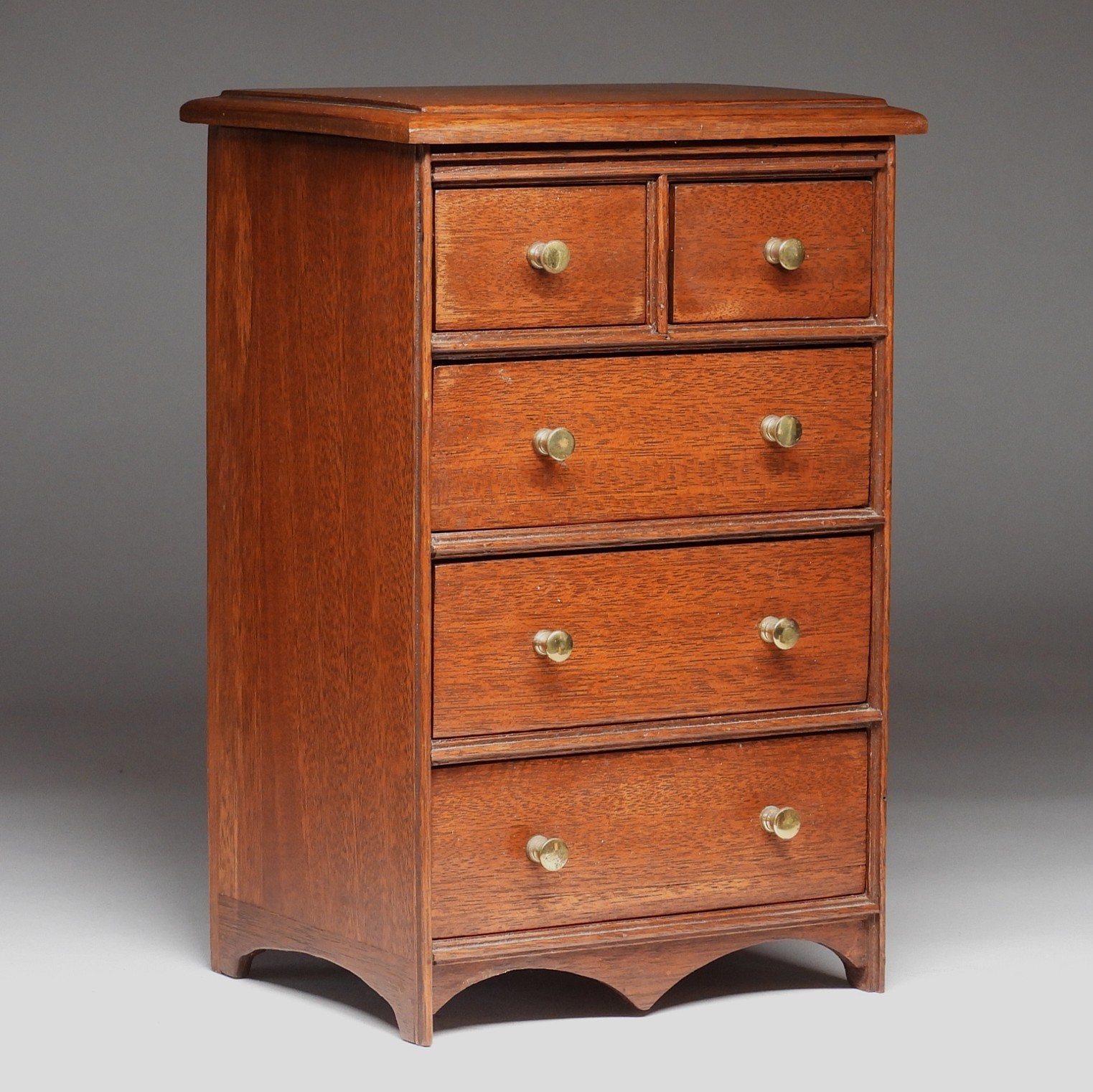 Custom! Bench Made Miniature Mahogany Five Drawer Dresser Jewelry Chest