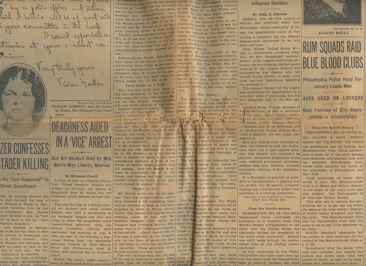 The World Newspaper Final Issue New York February 27, 1931