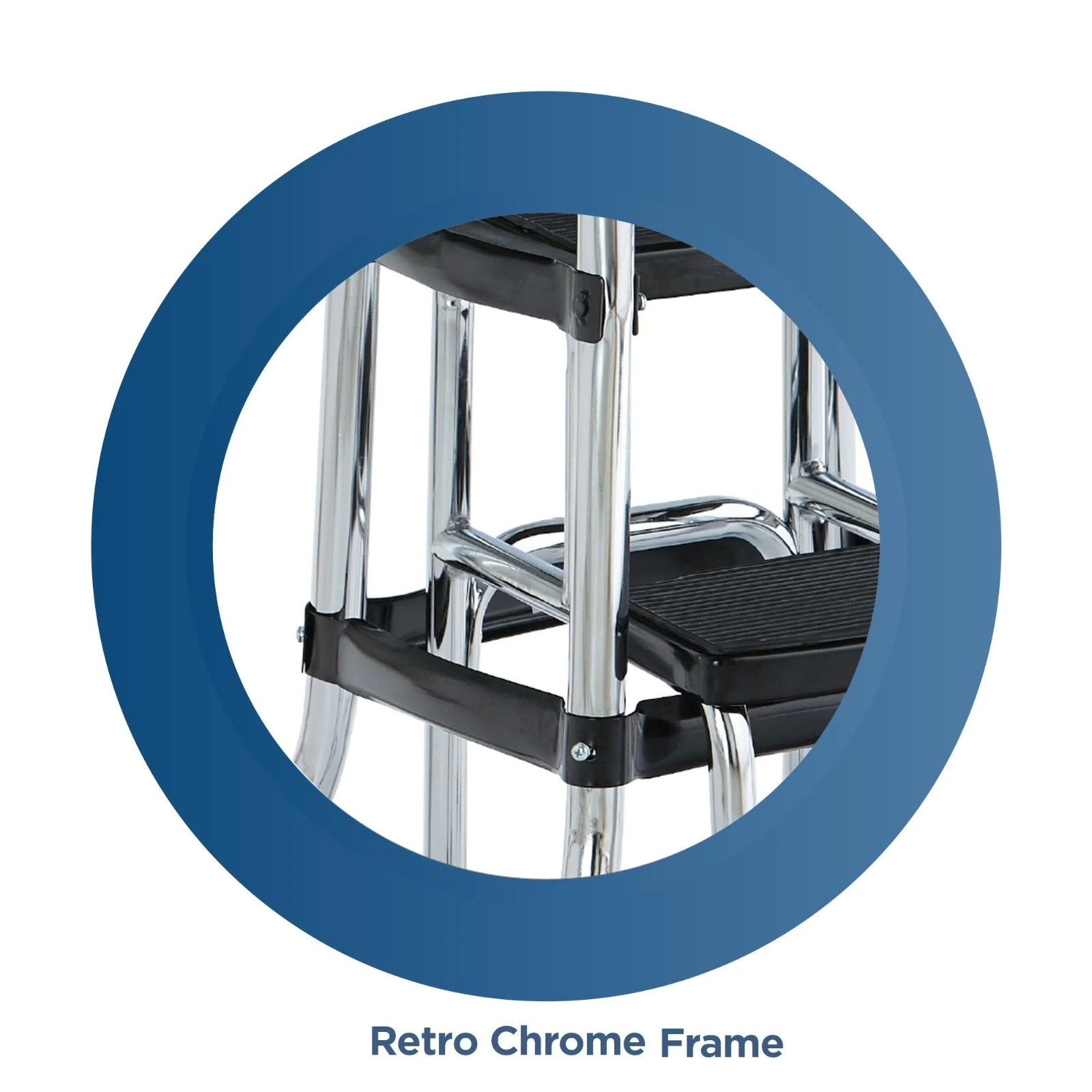 Retro Counter Chair / Step Stool - Black