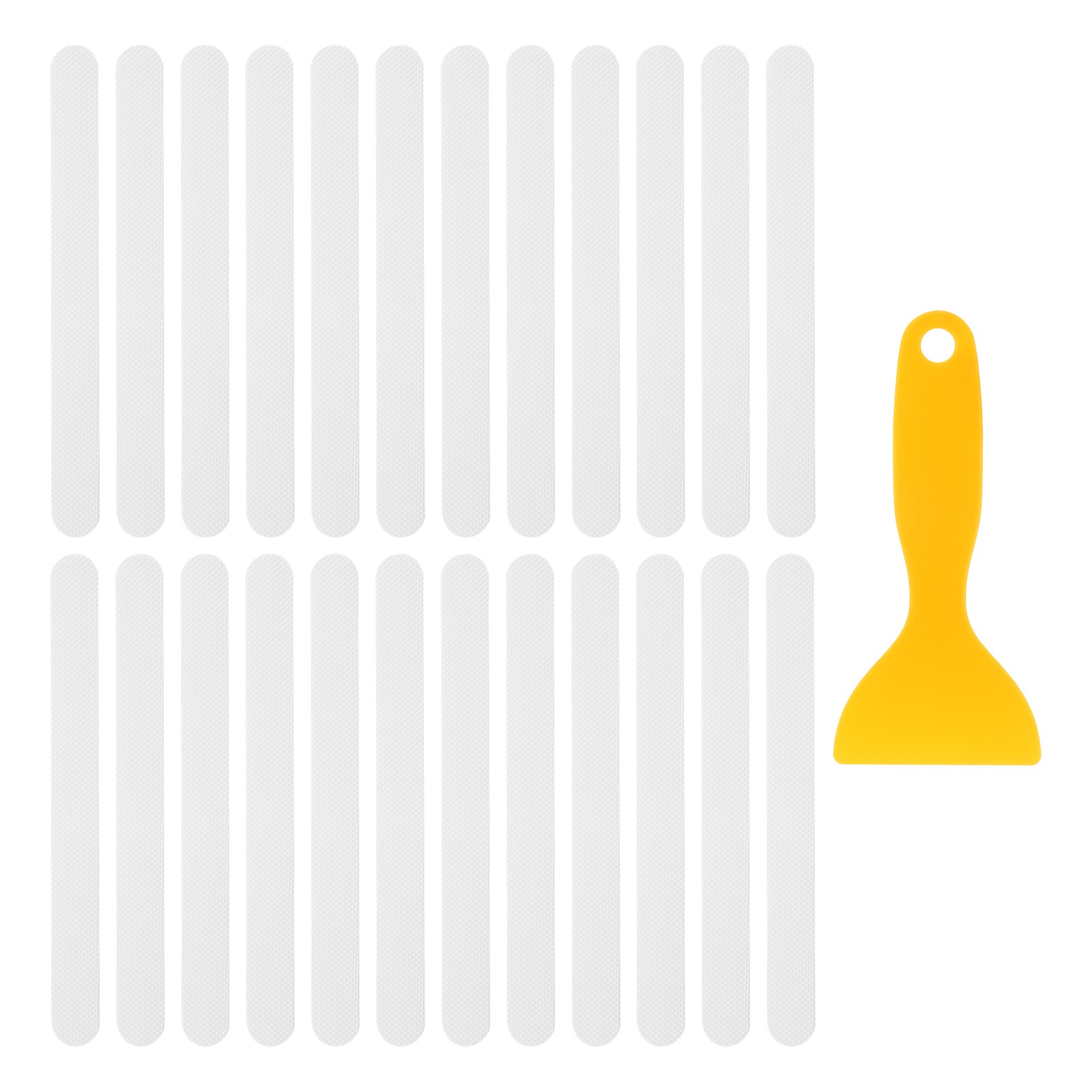 24pcs Bath Tub Shower Sticker Non-Slip Grip Strip Stairs Shower Appliques White