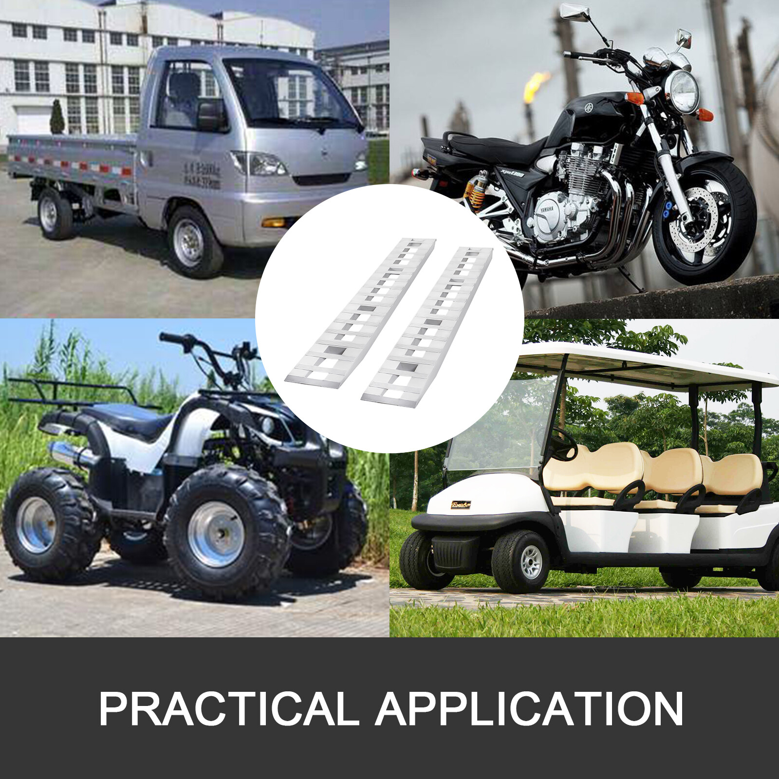 60/72/84/94''Aluminum Ramps 6000Lbs Truck Car Auto Trailer Ramps Hook end