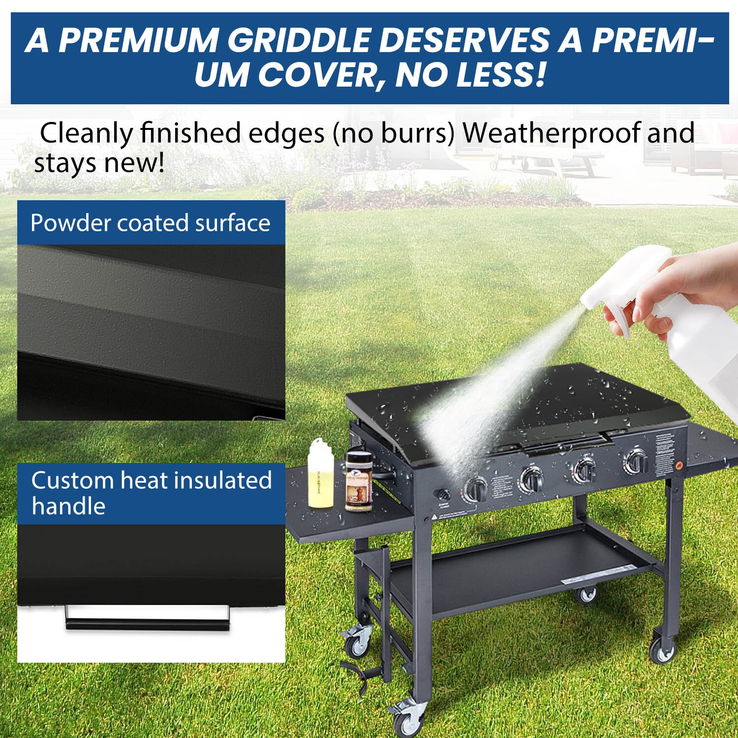 Black Outdoor 36" Griddle Hard Cover Lid Fit For Blackstone Griddle New