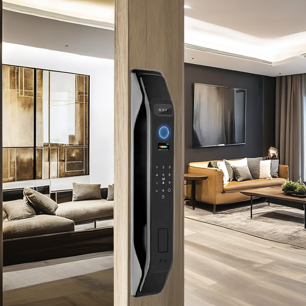 3D Face Recognition Fingerprint Password Smart Door Lock with Camera Security