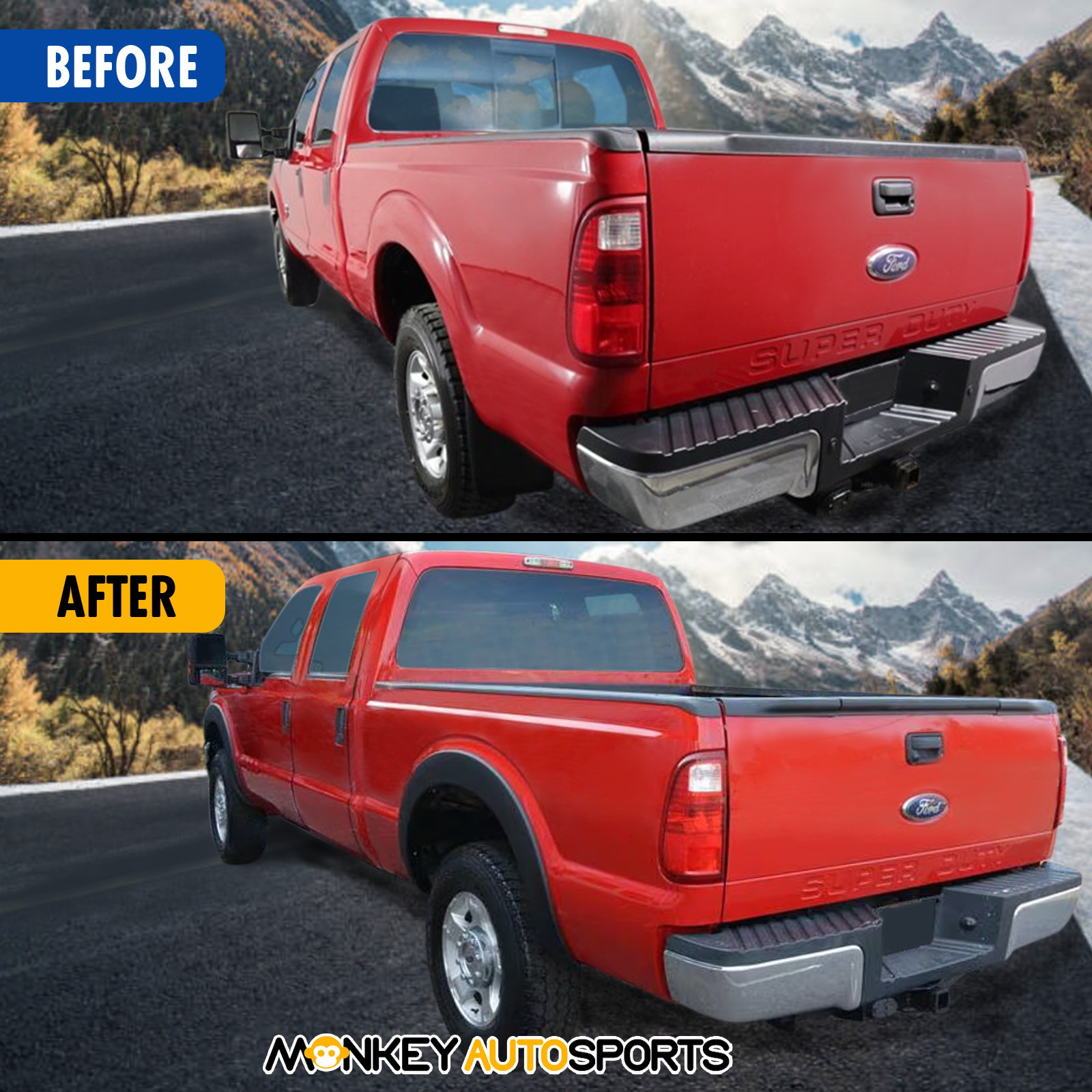 2011-2016 FORD F250/350 Factory/OE Design FENDER FLARES | NEW 4-PIECE SET