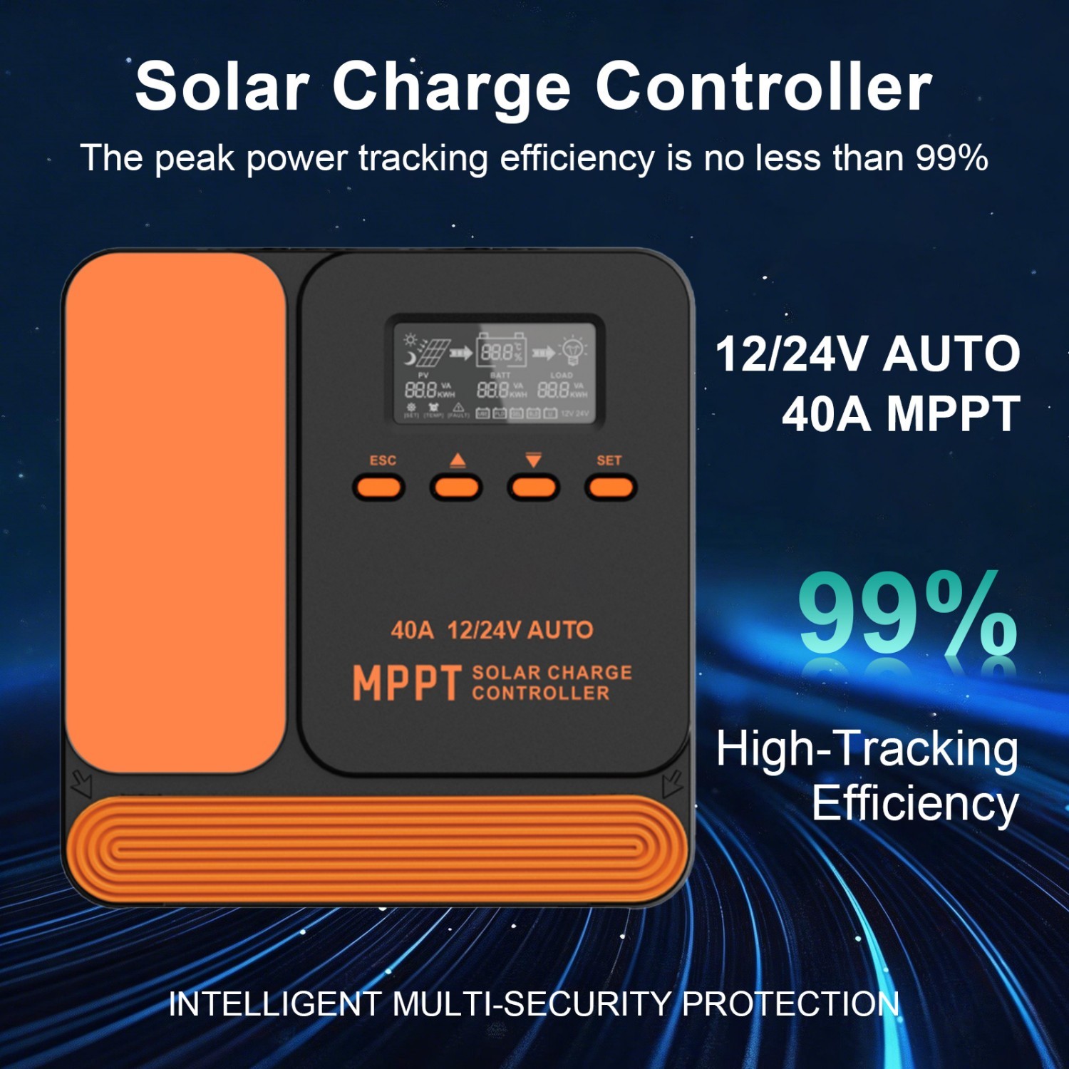 40A MPPT 12V 24V Solar Charge Controller with LCD Display Auto Regulator US NEW