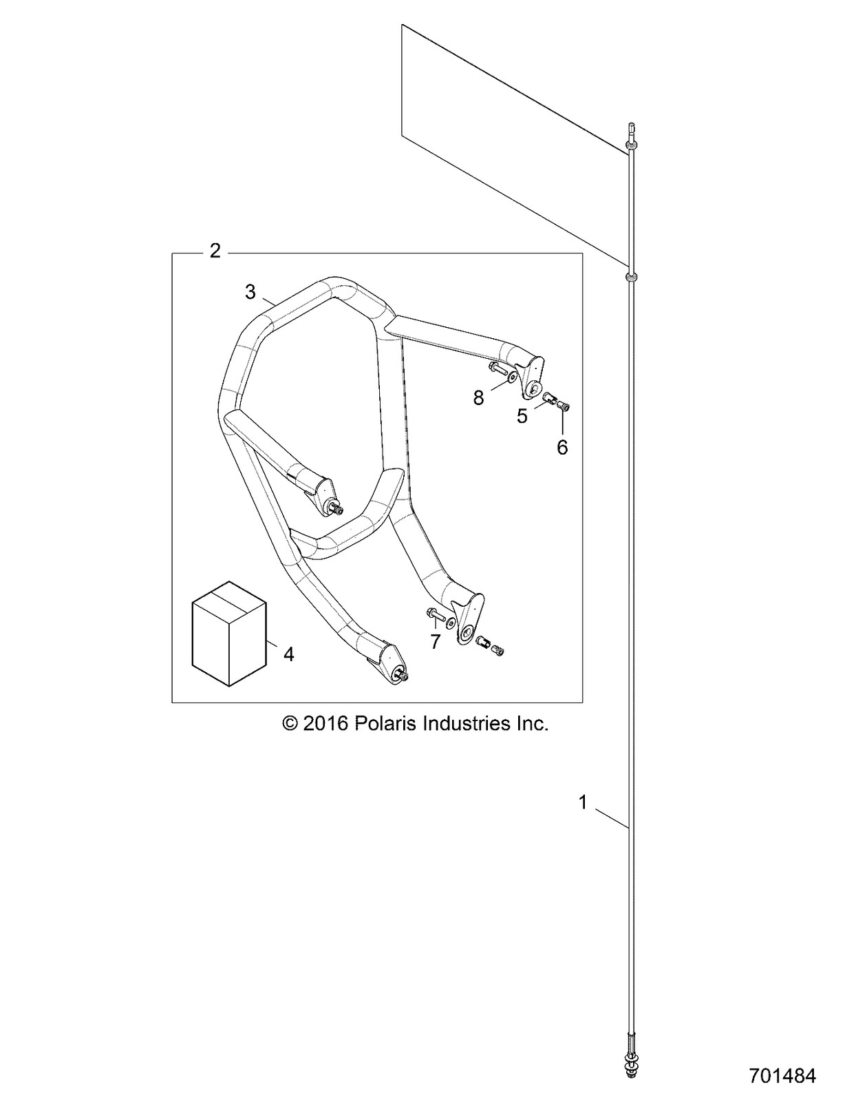 Polaris RZR Whip Flag & Pole, for Specific Models, Genuine OEM - 2881468
