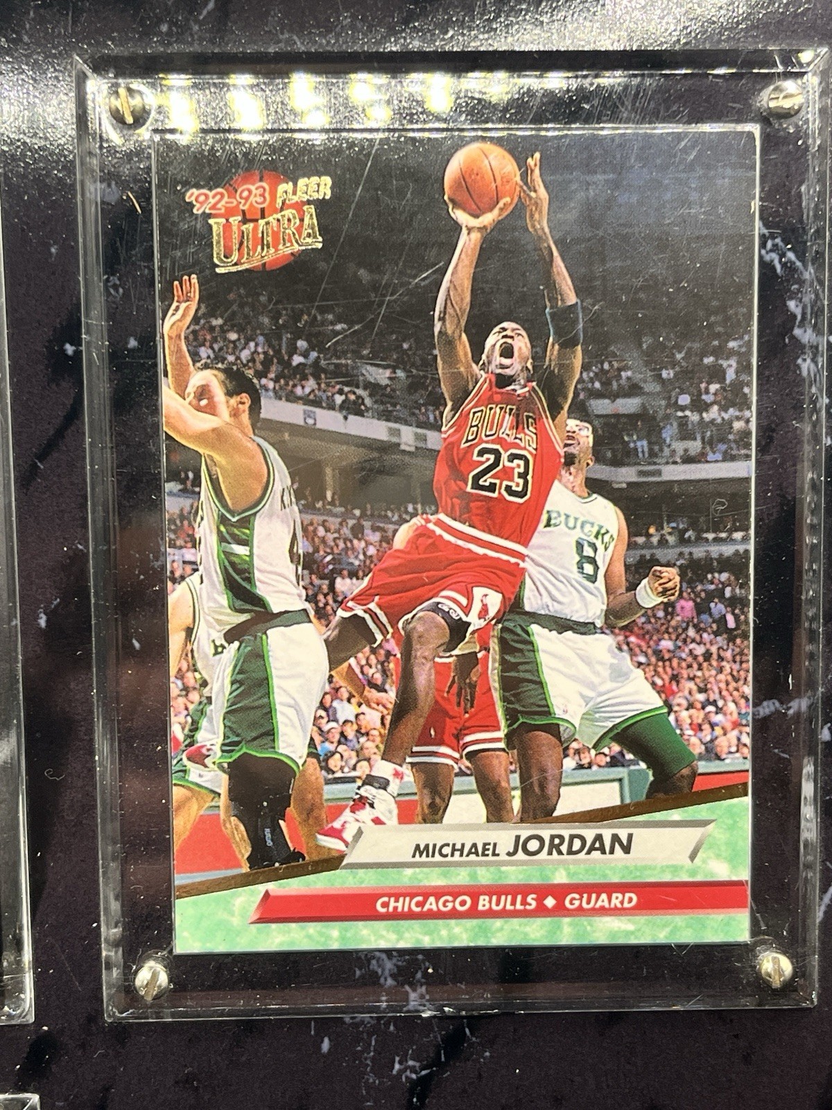 Michael Jordan Chicago Bulls 1993 - 3 Card Plaque-3 Time NBA MVP- 9.5"x8" As Is