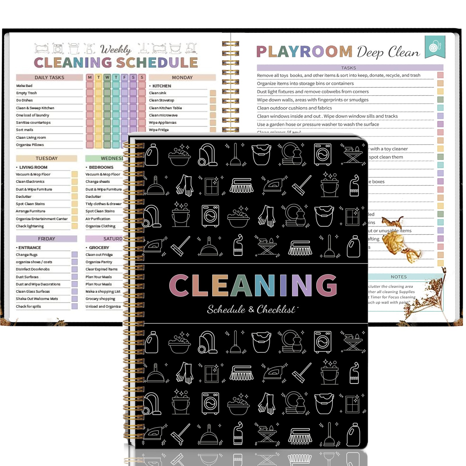 Adhd Cleaning Planner for Adults Women, Cleaning Schedule and Checklist Organ...