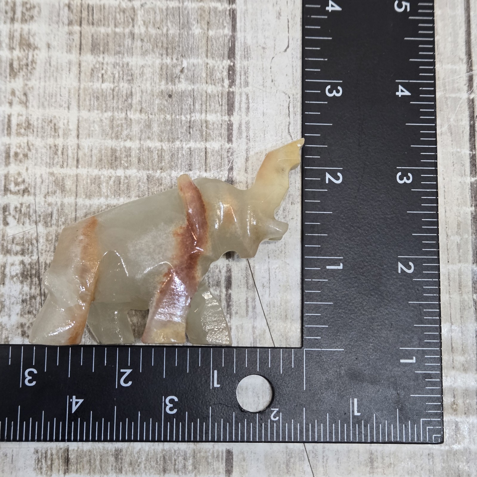 Lot Of 4 Vintage Hand Carved Marble/ White Onyx Quartz Stone Elephants