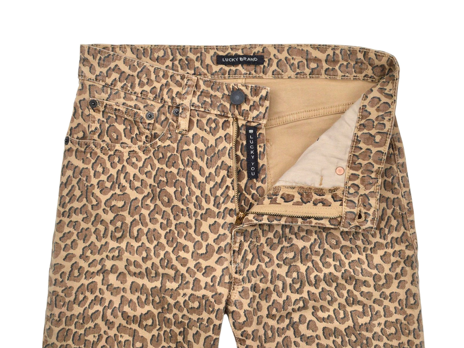 Lucky Brand High Rise Bridgette Slim Jeans Womens Size 6/28 Leopard Print Denim