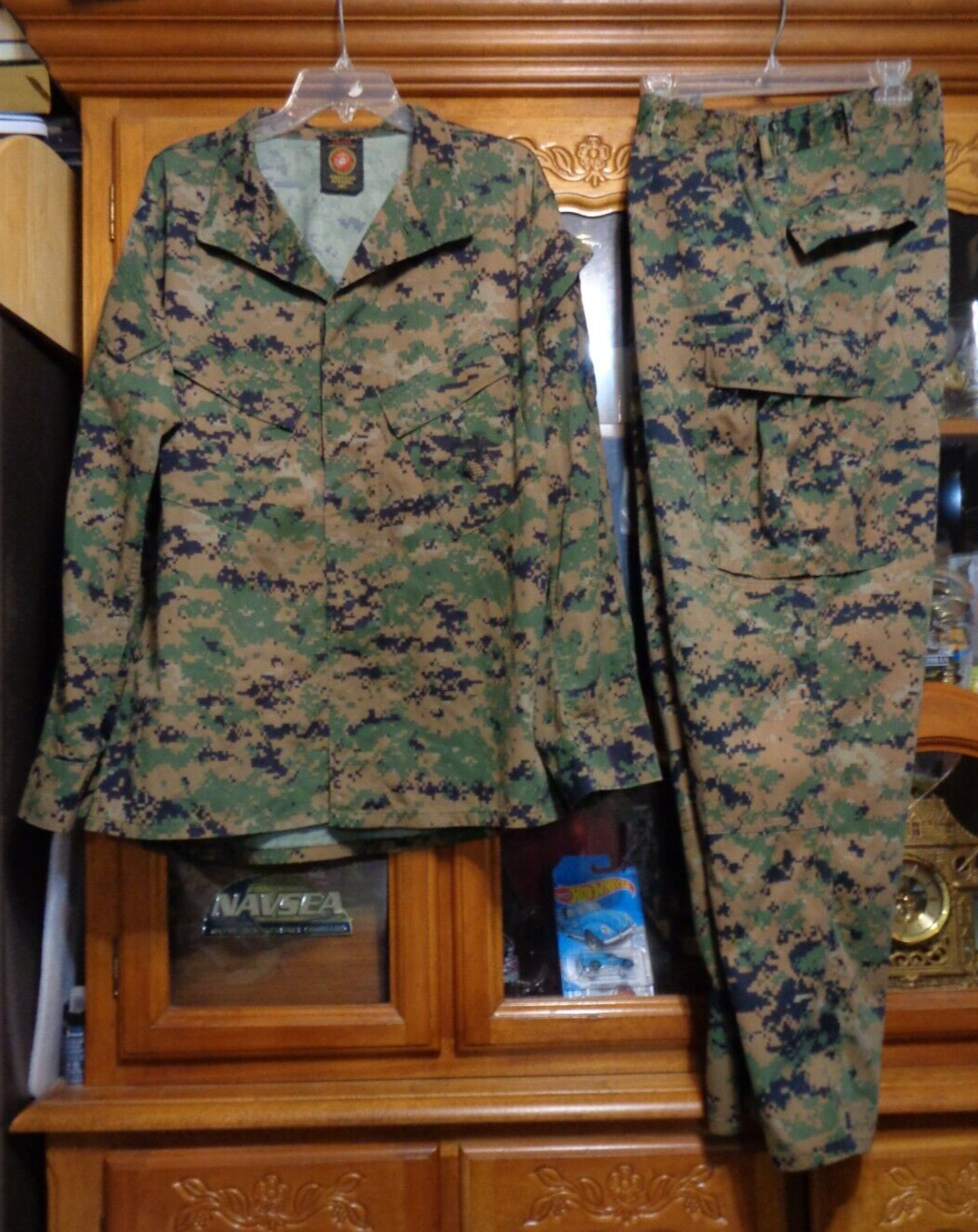 USMC MARPAT Uniform WOODLAND SET Combat Shirt Pant LARGE REGULAR ISSUED SET