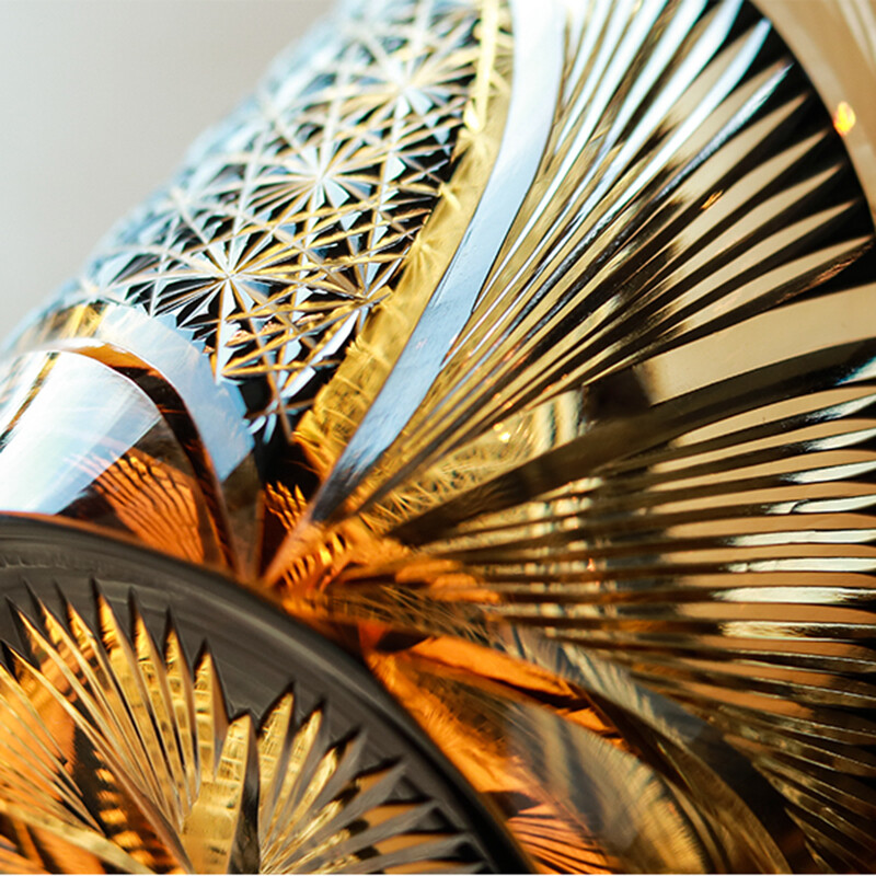 Hand blown hand cut whiskey glasses color overlay glass gifts amber black 9 Ozs