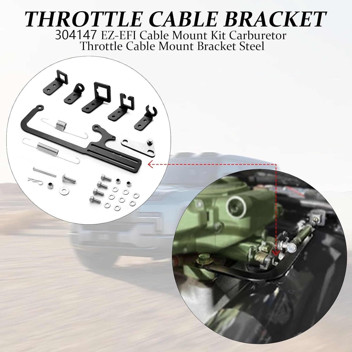 Cable Mount Bracket Kit fit TV Holley Carb Sniper EFI Throttle Edelbrock Fitech