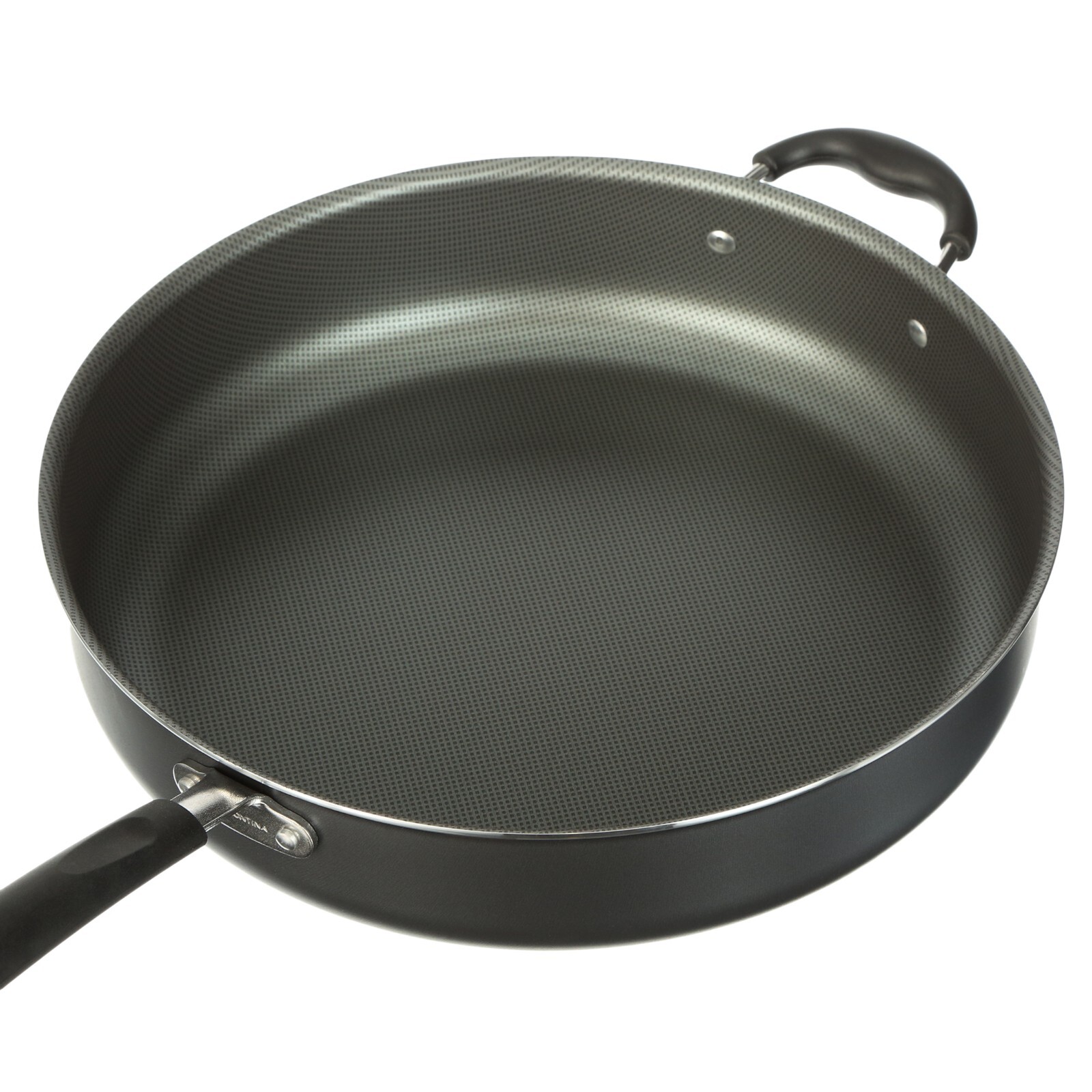 Large Deep Frying Pan With Glass Lid Non Stick Saute Fry Pan 2 Handle 5 QT