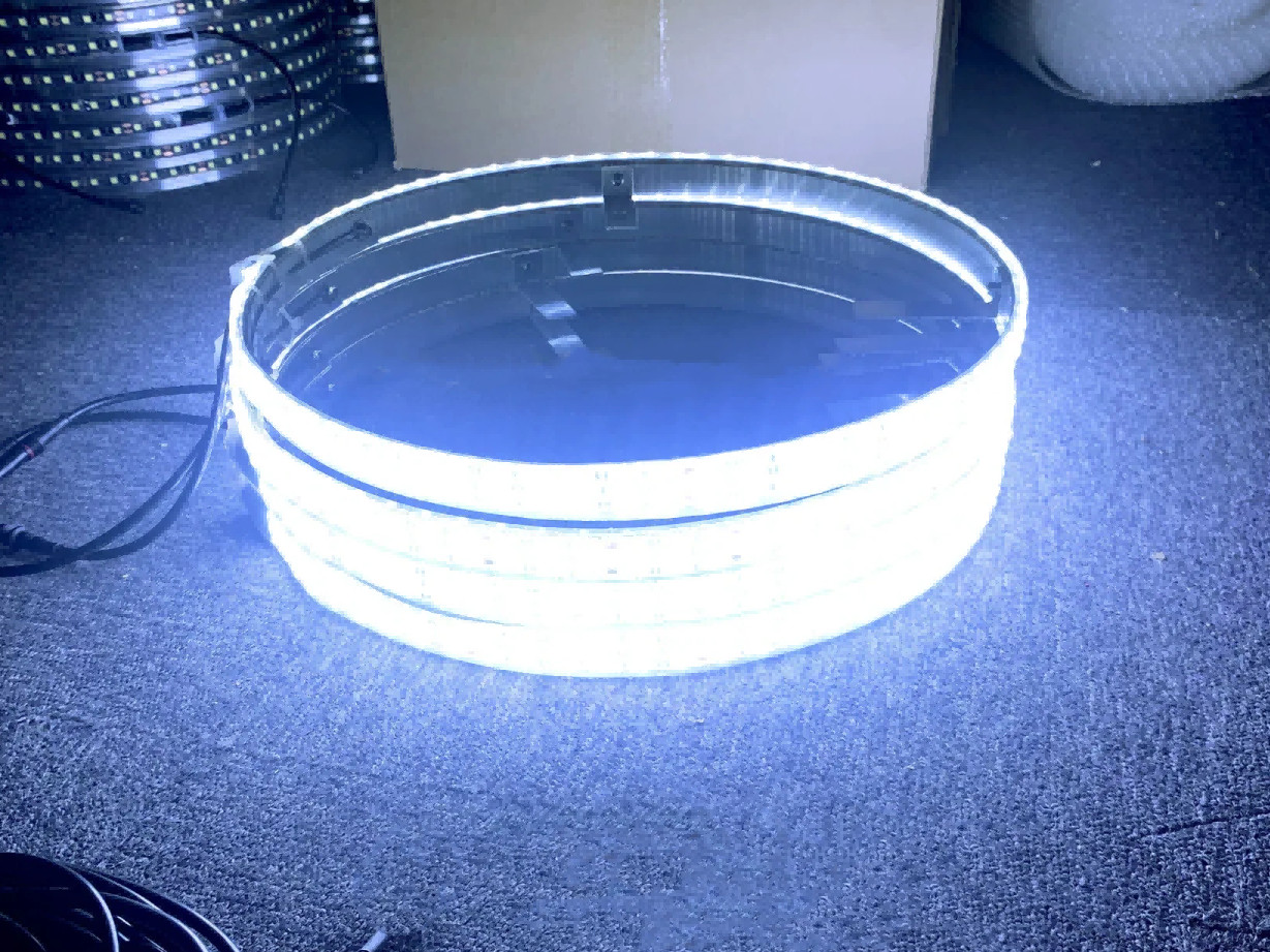 4PCS Quad Row Brightest 17.5" Wheel Rings Lights illuminated Strobe White LEDs