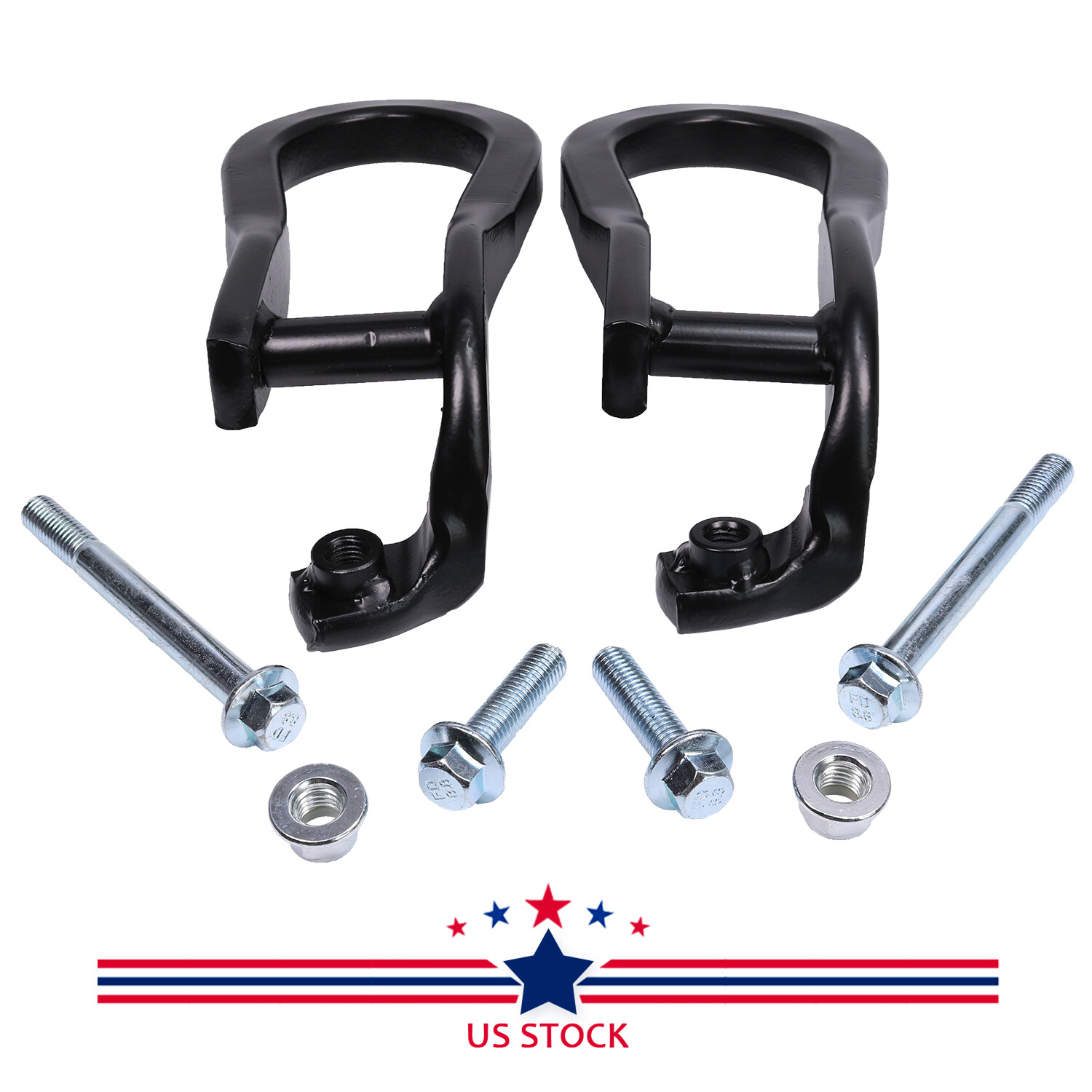 Pair Black Tow Hooks Kit 84072464 For 2015-2019 Silverado Sierra 2500HD & 3500HD