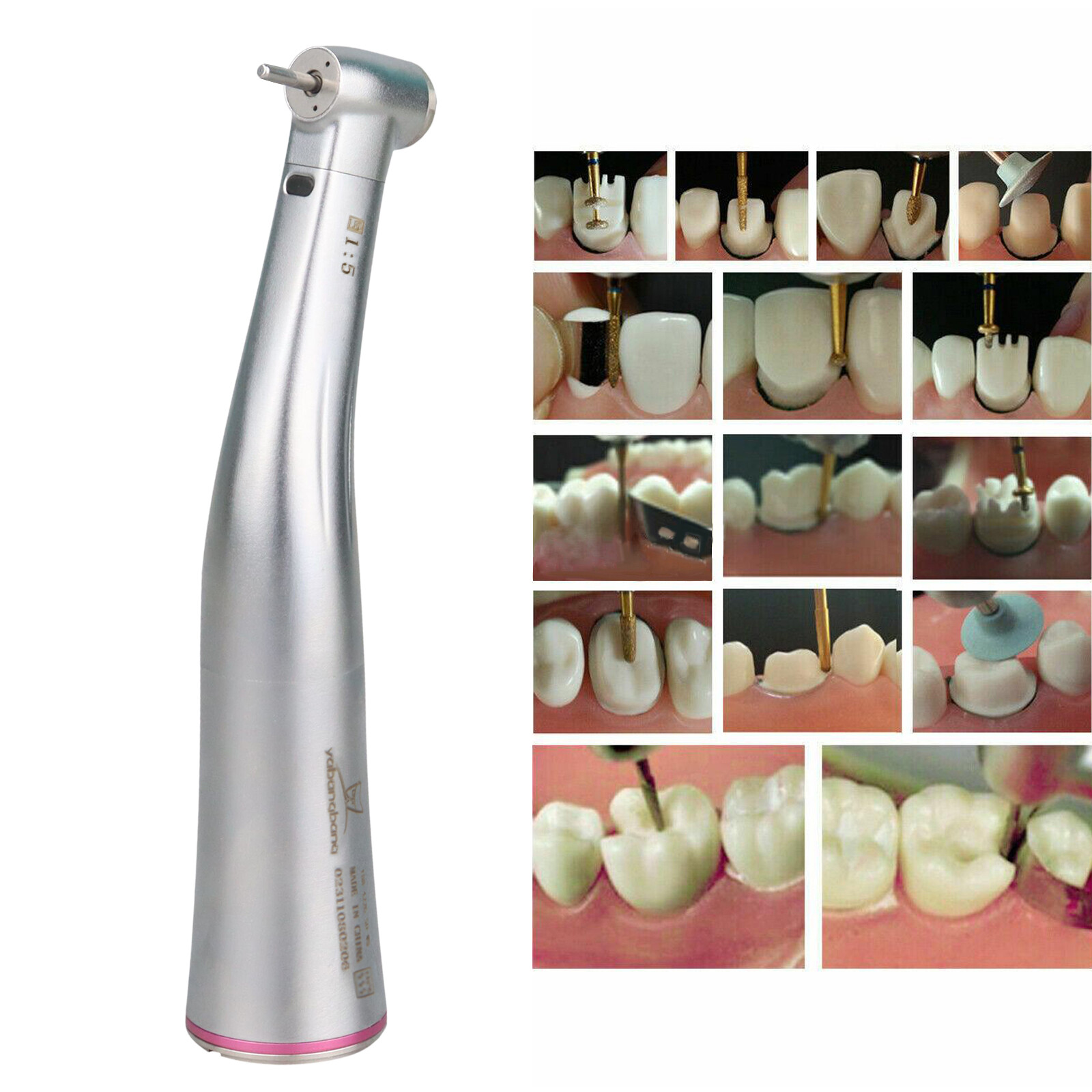 Dental 1:5 LED Fiber Optic Contra Angle Handpiece compatible NSK Ti-MAX X95L