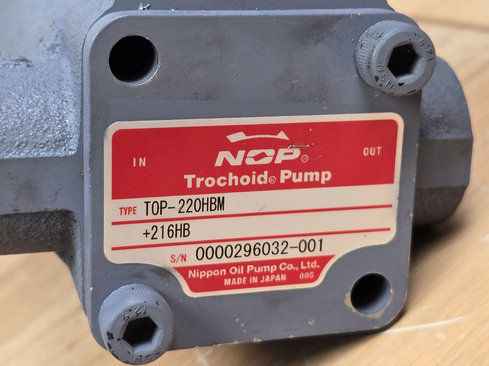 NOP Nippon Oil Pump Tandem Trochoid Pump TOP-220HB +216HBM